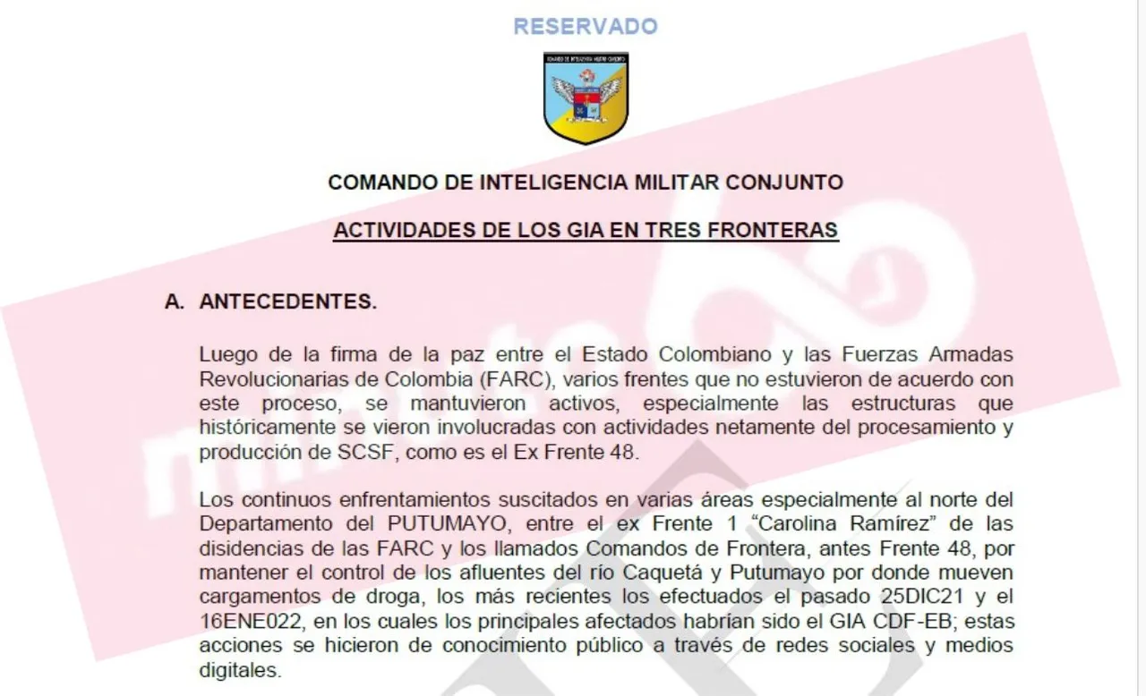 Informe militar frontera Ecuador-Colombia